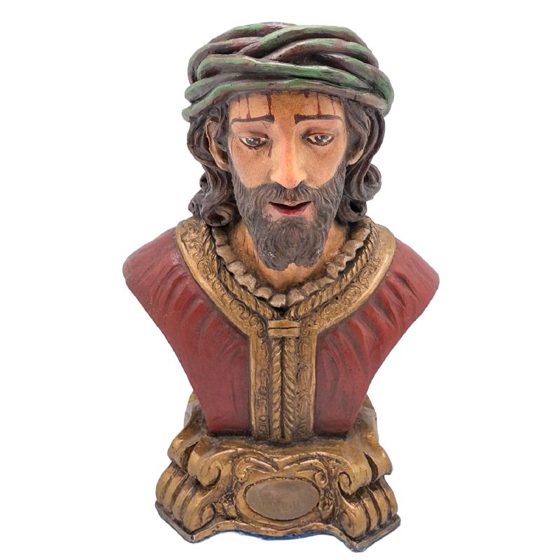 Busto de Jes�s Nazareno - pasta de madera - 20 x 15 x 13 cm