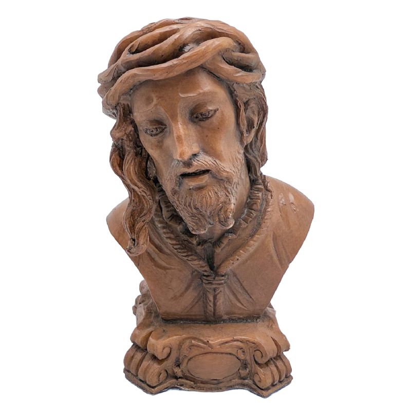Busto de Jes�s Nazareno - pasta de madera - 18 x 12 x 12 cm