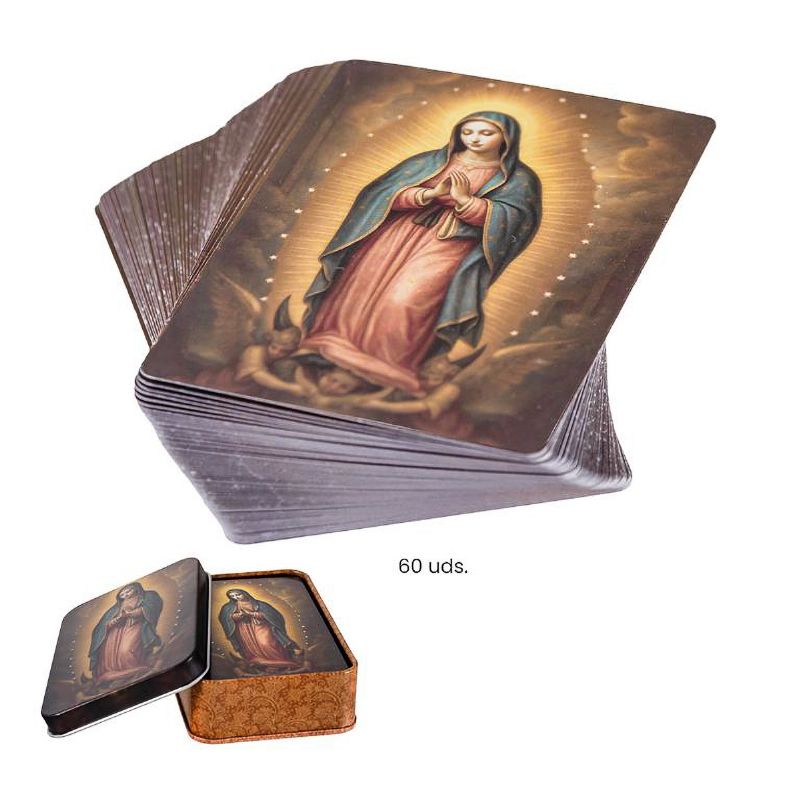 ESTAMPAS VIRGEN GUADALUPE 60 UNIDADES CAJA METAL