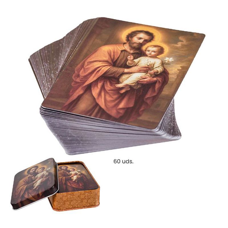 ESTAMPAS SAN JOSE CON NI�O 60 UNIDADES CAJA METAL