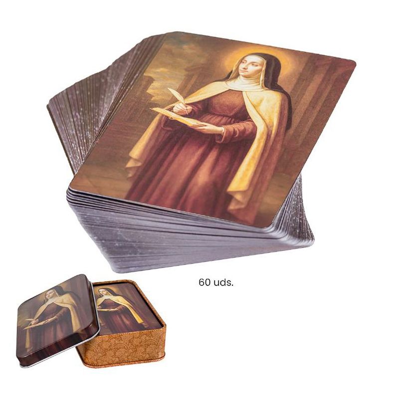 ESTAMPAS SANTA TERESA 60 UNIDADES CAJA METAL