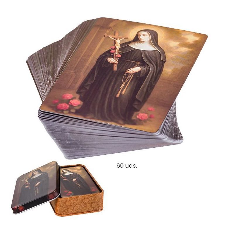 ESTAMPAS SANTA RITA 60 UNIDADES CAJA METAL
