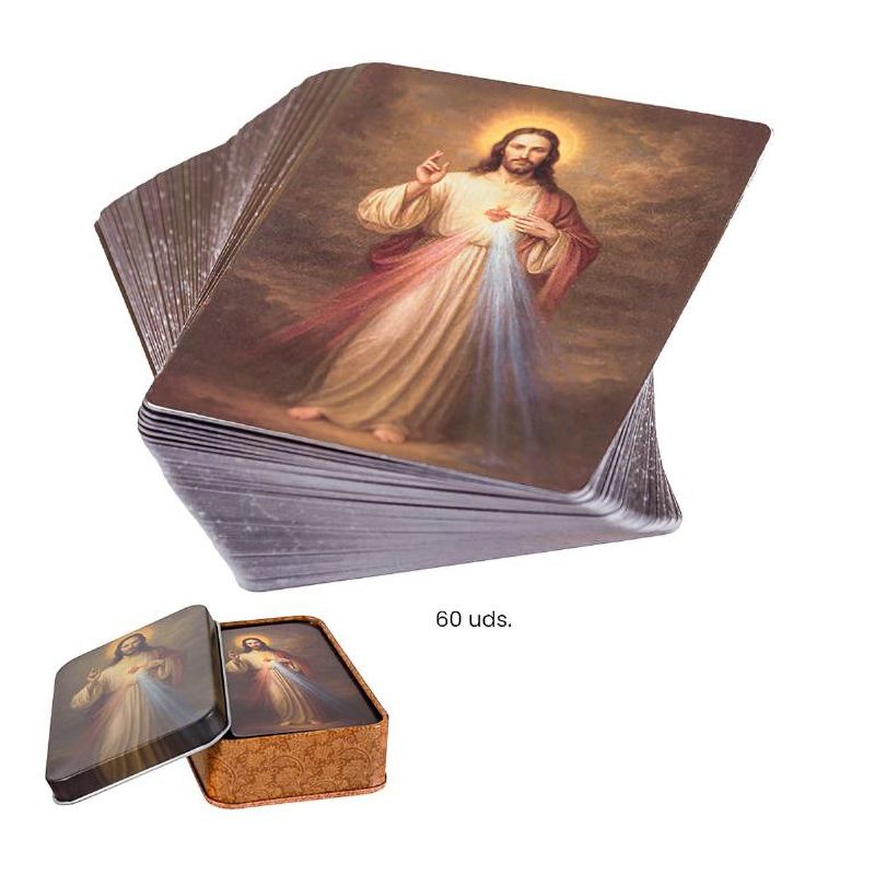 ESTAMPAS DIVINA MISERICORDIA 60 UDS CAJA METAL