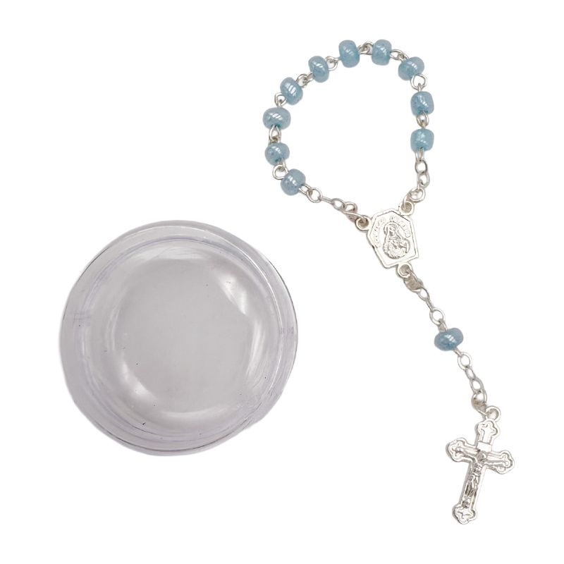 Denario perlado azul - Pulsera decenario