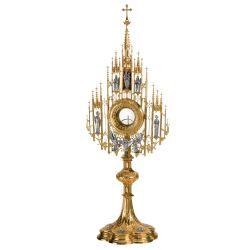 Custodia barroca en plata de ley sobredorada - ...