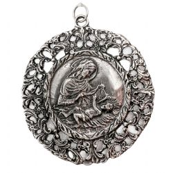 MEDALLA DE CUNA DE PLATA VIRGEN CON NI�O