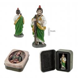 San Judas Tadeo - Figura de resina en lata - 5 cm