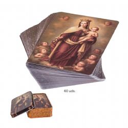ESTAMPAS VIRGEN CARMEN 60 UNIDADES CAJA METAL