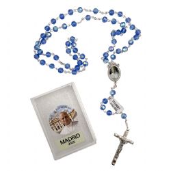 Rosario de cristal facetado azul Papa Le�n XIV ...